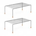 Stainless Steel Utensils Dish Rack / Multipurpose Rustproof Shelf / Storage Shelves / Stand For Home & Kitchen Cabinet, Cupboard & Pantry (Pack Of 2, Nhsp, Under Cabinet, Floating Shelves)