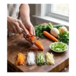 Stainless Steel Vegetable Peeler with Julienne Cutter, 2-in-1 Multipurpose Tool, Anti-Slip Handle, for Potato, Carrot, Cucumber