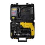 STANLEY SDH600KP-IN 600W 13mm CORDED HAMMER DRILL MACHINE & HAND TOOL KIT for Home, DIY & Professional Use (120-PIECES) – INCLUDES Hammer Drill,Plier,Hammer,Measuring Tape & Drill Bits,1Year Warranty