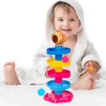 Storio Cute Toys Monkeyball Drop Toy for Babies&Toddlers,Doll Heavy Plastic 5 Layer Tower Run with Swirling Ramps with 3 Rattle Balls,Best for Early Education&Development Toy Set for Kids(Multicolor)