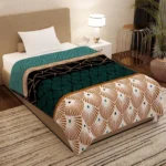 Story@Home Premium Plush Summer Double Bed Dohar/AC Blanket – Teal & Black