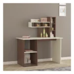 Study Desk with 8 Shelves (L 122 cm X B 61 cm X H 138 cm) | Multipurpose Study Desk |Suitable for Study, Living Room, Bedroom – Teak – Engineered Wood