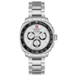 Swiss Military Hanowa Speedwell White Round Dial Swiss Made Chronograph Watch for Men | SMWGI0006801