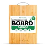 TEKCOOL Bamboo Chopping Board/Vegetable Cutting Board for Kitchen with Metal Handle | Natural Bamboo | Recyclable | Biodegradable (32cm X 22cm)