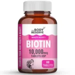 The Body Reserve Biotin 10000 mcg Tablet -60 Veg Tablets, Biotin Tablets For Hair, Skin & Nails, Hair Vitamins Biotin Supplement For Men & Women 2 Month’s Supply Pack
