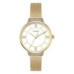TIMEX Champagne Round Dial Analog Women’s Watch – TWEL22401