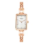 TIMEX Silver-Tone Rectangle Dial Analog Women’s Watch – TWEL22802