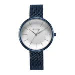 Titan Slimline Quartz Analog White Dial Blue Stainless Steel Strap Watch for Women-NS95182QM01
