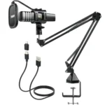 TONOR USB Microphone Kit, PC Podcast Recording Cardioid Condenser Computer Mic Set for Gaming, Streaming, Singing, Voice Over, YouTube, Studio Mic Bundle with Adjustable Arm Stand, TC30+