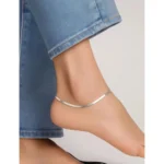 Trendy Stainless Steel Anti-Tarnish Waterproof Snake Chain Anklet for Girls & Women | Gifts for Women & Girls,Single Piece