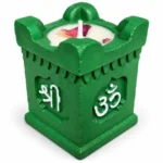 Tulsi Pot Decorative Diya Holder Combo Set of 4, Square Om Design