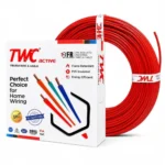 TWC Active Red 2.5 SQMM 180 METER | Copper Wire | HRFR (Heat Resistant Flame Retardant) Lead-Free Cable | Low Smoke Halogen-Free Wire for Home & Industrial Electrical Wiring
