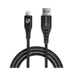 ULTRAPROLINK 3A-15W USB-A to iPhone/iPad/Airpods | Fast charging & data transfer 480mbps | Tangle free Nylon braided durable tough metal cable -2m long /6.6ft | Zoom Cable | UL1068BLK-0200 | Black