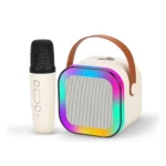Wembley Rechargeable Karaoke Mic with Speaker for Singing | Wireless Mini Portable Bluetooth Speaker with Microphone & LED Lights | Cute Birthday Gift for Kids Musical Toys for Boys, Girls and Adults