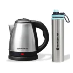Wonderchef Acura Stainless-steel Kettle 1.5L + Sippy Stainless-steel Bottle,Rapid Water Boiling in 4 Mins,Auto Shut-off,Gift Combo for Diwali and Festivals, Housewarming|1-Year Warranty,1350 Watts