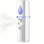 YUNYILAN Portable Nano Facial Mister Mini Facial Steamer Atomization Eyelash Extensions with Mirror & 20ml Visual Water Tank (White)