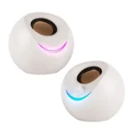 ZEBRONICS Blues 2.0 Computer Speakers, 8 Watts, 45° Elevated Drivers, Dual Passive Radiators, USB Powered, AUX, Volume Control Knob, RGB LED, for Laptops & Desktop (Beige)