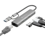 Zebronics CT51 5-in-1 Hub, Dual Interface (USB & Type-C),100W Type-C PD Charging, HDMI 4K@30Hz, 5Gbps Transfer Speed, USB 2.0, USB 3.0, RJ45 100Mbps LAN, Metal Body, LED Indicator, Lightweight Build