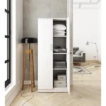 Zen 2-Door Wardrobe | Frosty White | Engineered Wood | Matte Finish | 3 Shelves | Stylish & Durable | Knock Down | 3-Year Warranty