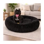 ZEXSAZONE Round Donut Pet Bed for Cats, Puppies, and Dogs, Cozy and Plush, Raised Bedside Support, Both Sides Use Like 2-in-1, Washable, Sizes for Small, Medium, and Large Pets. (Grey, Medium)